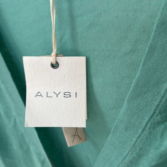 NWT Alysi Twisted Cotton Micro Cardigan In Acquq Sweater Size M - Picture 6 of 7